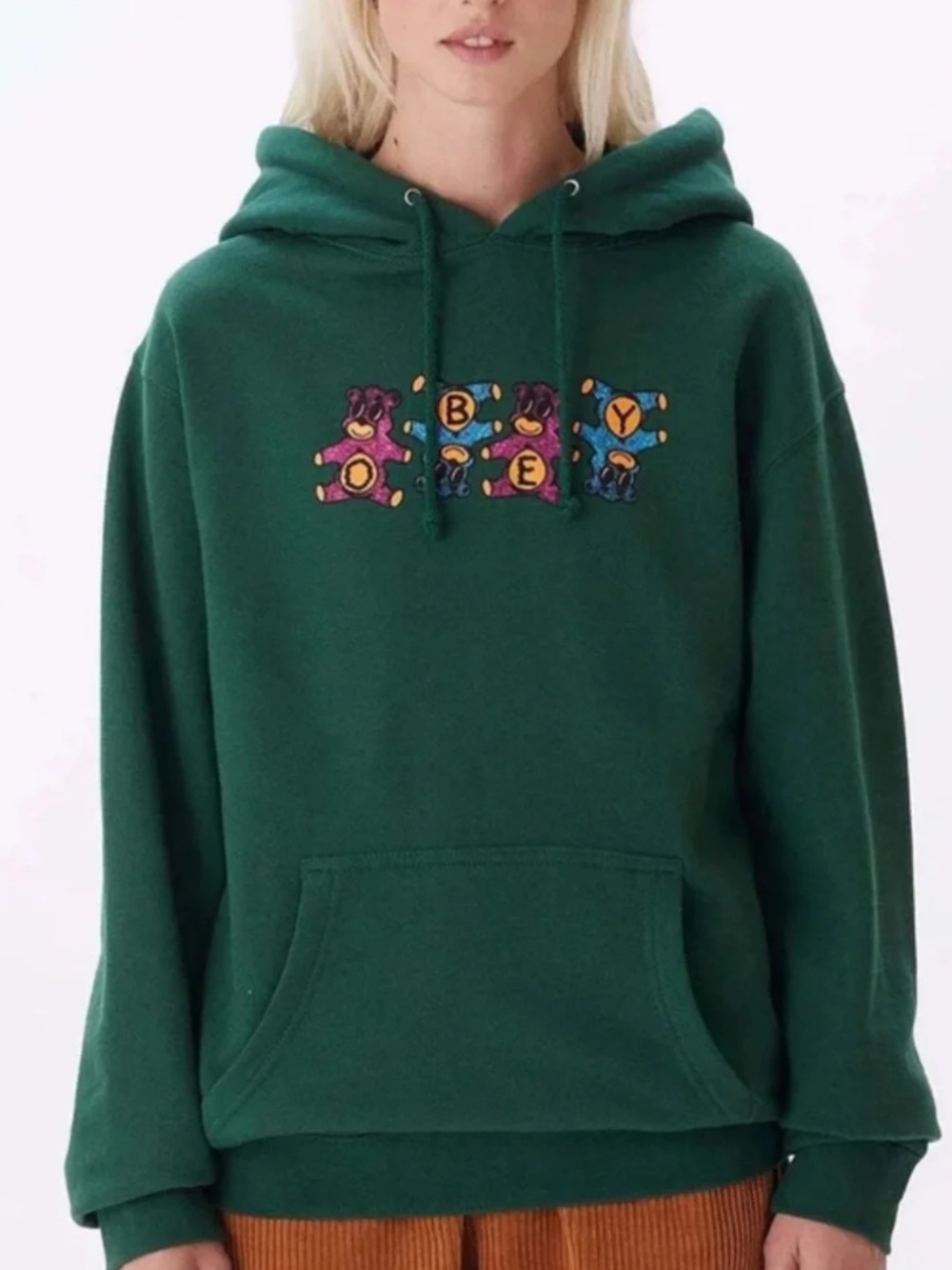 Obey Forest dark Green  Hoodie  Circus Bears
Pullover Hoodie sweatshirt  S